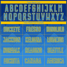 Load image into Gallery viewer, Custom Royal Powder Blue-Gold Sublimation Soccer Uniform Jersey