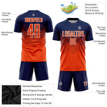Load image into Gallery viewer, Custom Navy Orange-White Sublimation Soccer Uniform Jersey