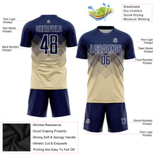 Load image into Gallery viewer, Custom Cream Navy-White Sublimation Soccer Uniform Jersey
