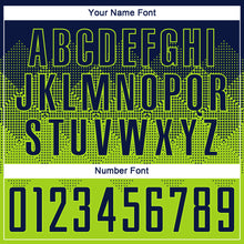 Load image into Gallery viewer, Custom Neon Green Navy Sublimation Soccer Uniform Jersey