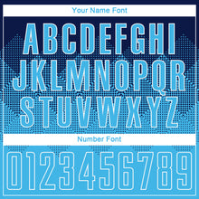 Load image into Gallery viewer, Custom Navy Sky Blue-White Sublimation Soccer Uniform Jersey