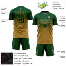 Load image into Gallery viewer, Custom Old Gold Green Sublimation Soccer Uniform Jersey