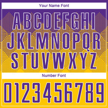 Load image into Gallery viewer, Custom Gold Purple-White Sublimation Soccer Uniform Jersey