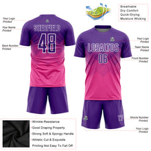 Load image into Gallery viewer, Custom Pink Purple-White Sublimation Soccer Uniform Jersey