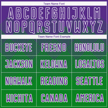 Load image into Gallery viewer, Custom Grass Green Purple-White Sublimation Soccer Uniform Jersey