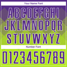 Load image into Gallery viewer, Custom Neon Green Purple-White Sublimation Soccer Uniform Jersey