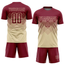 Load image into Gallery viewer, Custom Cream Crimson Sublimation Soccer Uniform Jersey