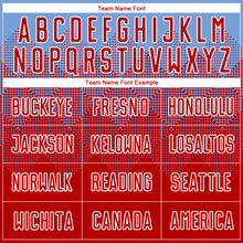 Load image into Gallery viewer, Custom Light Blue Red-White Sublimation Soccer Uniform Jersey