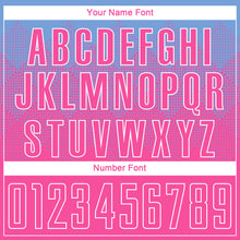 Load image into Gallery viewer, Custom Light Blue Pink-White Sublimation Soccer Uniform Jersey