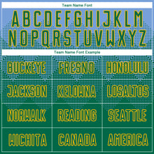 Load image into Gallery viewer, Custom Light Blue Kelly Green-Gold Sublimation Soccer Uniform Jersey