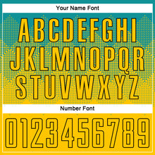 Load image into Gallery viewer, Custom Teal Gold-Black Sublimation Soccer Uniform Jersey