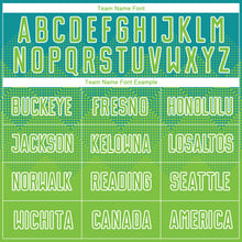 Load image into Gallery viewer, Custom Teal Neon Green-White Sublimation Soccer Uniform Jersey