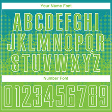 Load image into Gallery viewer, Custom Teal Neon Green-White Sublimation Soccer Uniform Jersey