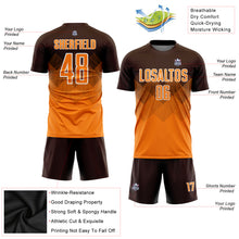 Load image into Gallery viewer, Custom Brown Bay Orange-White Sublimation Soccer Uniform Jersey
