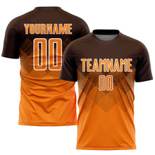 Load image into Gallery viewer, Custom Brown Bay Orange-White Sublimation Soccer Uniform Jersey