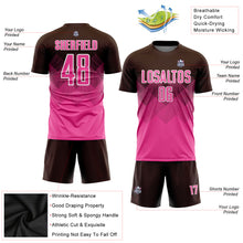 Load image into Gallery viewer, Custom Brown Pink-White Sublimation Soccer Uniform Jersey
