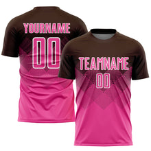 Load image into Gallery viewer, Custom Brown Pink-White Sublimation Soccer Uniform Jersey