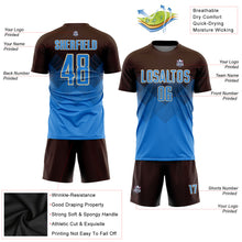 Load image into Gallery viewer, Custom Brown Powder Blue-Cream Sublimation Soccer Uniform Jersey