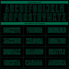 Load image into Gallery viewer, Custom Black Kelly Green Pinstripe Fade Fashion Sublimation Soccer Uniform Jersey