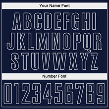 Load image into Gallery viewer, Custom Navy White Pinstripe Fade Fashion Sublimation Soccer Uniform Jersey