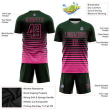 Load image into Gallery viewer, Custom Green Pink Pinstripe Fade Fashion Sublimation Soccer Uniform Jersey