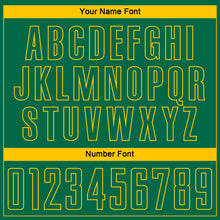 Load image into Gallery viewer, Custom Kelly Green Yellow Pinstripe Fade Fashion Sublimation Soccer Uniform Jersey