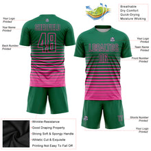 Load image into Gallery viewer, Custom Kelly Green Pink Pinstripe Fade Fashion Sublimation Soccer Uniform Jersey