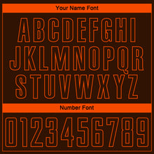 Load image into Gallery viewer, Custom Brown Orange Pinstripe Fade Fashion Sublimation Soccer Uniform Jersey