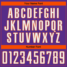 Load image into Gallery viewer, Custom Purple White-Orange Pinstripe Fade Fashion Sublimation Soccer Uniform Jersey