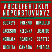 Load image into Gallery viewer, Custom Red White-Kelly Green Pinstripe Fade Fashion Sublimation Soccer Uniform Jersey