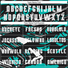 Load image into Gallery viewer, Custom Figure White-Aqua Sublimation Soccer Uniform Jersey