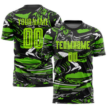 Load image into Gallery viewer, Custom Figure Neon Green-Aurora Green Sublimation Soccer Uniform Jersey