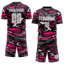 Load image into Gallery viewer, Custom Figure White-Hot Pink Sublimation Soccer Uniform Jersey