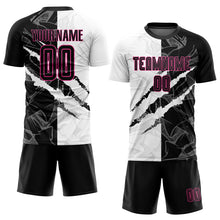 Load image into Gallery viewer, Custom Graffiti Pattern Black-Pink Scratch Sublimation Soccer Uniform Jersey