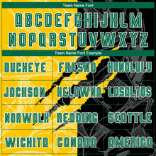 Load image into Gallery viewer, Custom Graffiti Pattern Kelly Green Black-Yellow Scratch Sublimation Soccer Uniform Jersey