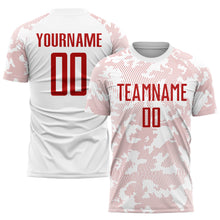 Load image into Gallery viewer, Custom White Red Sublimation Soccer Uniform Jersey
