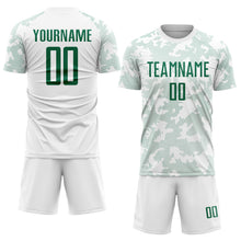 Load image into Gallery viewer, Custom White Kelly Green Sublimation Soccer Uniform Jersey