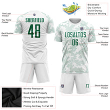 Load image into Gallery viewer, Custom White Kelly Green Sublimation Soccer Uniform Jersey