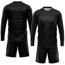 Load image into Gallery viewer, Custom Black Gray Sublimation Soccer Uniform Jersey
