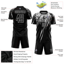 Load image into Gallery viewer, Custom Black White Sublimation Soccer Uniform Jersey