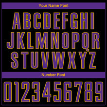 Load image into Gallery viewer, Custom Black Purple-Gold Sublimation Soccer Uniform Jersey