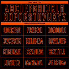 Load image into Gallery viewer, Custom Black Orange Sublimation Soccer Uniform Jersey