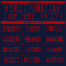 Load image into Gallery viewer, Custom Navy Red Sublimation Soccer Uniform Jersey