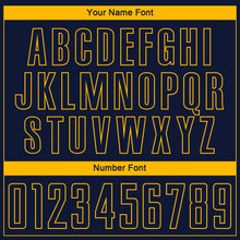 Load image into Gallery viewer, Custom Navy Yellow Sublimation Soccer Uniform Jersey