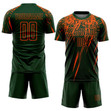 Load image into Gallery viewer, Custom Green Orange Sublimation Soccer Uniform Jersey