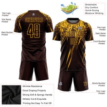 Load image into Gallery viewer, Custom Brown Gold Sublimation Soccer Uniform Jersey