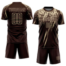 Load image into Gallery viewer, Custom Brown Cream Sublimation Soccer Uniform Jersey