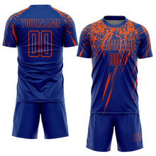 Load image into Gallery viewer, Custom Royal Orange Sublimation Soccer Uniform Jersey