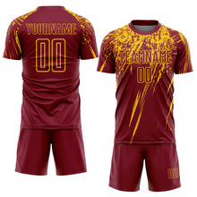Load image into Gallery viewer, Custom Crimson Yellow Sublimation Soccer Uniform Jersey