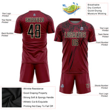 Load image into Gallery viewer, Custom Crimson Black-Cream Sublimation Soccer Uniform Jersey